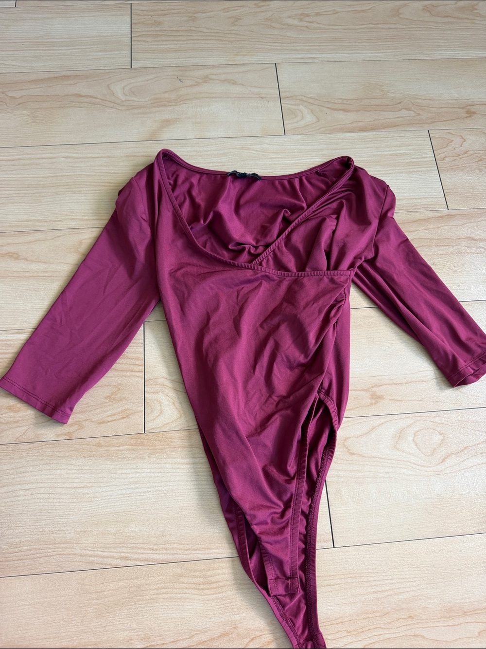 Long Sleeve Maroon Bodysuit